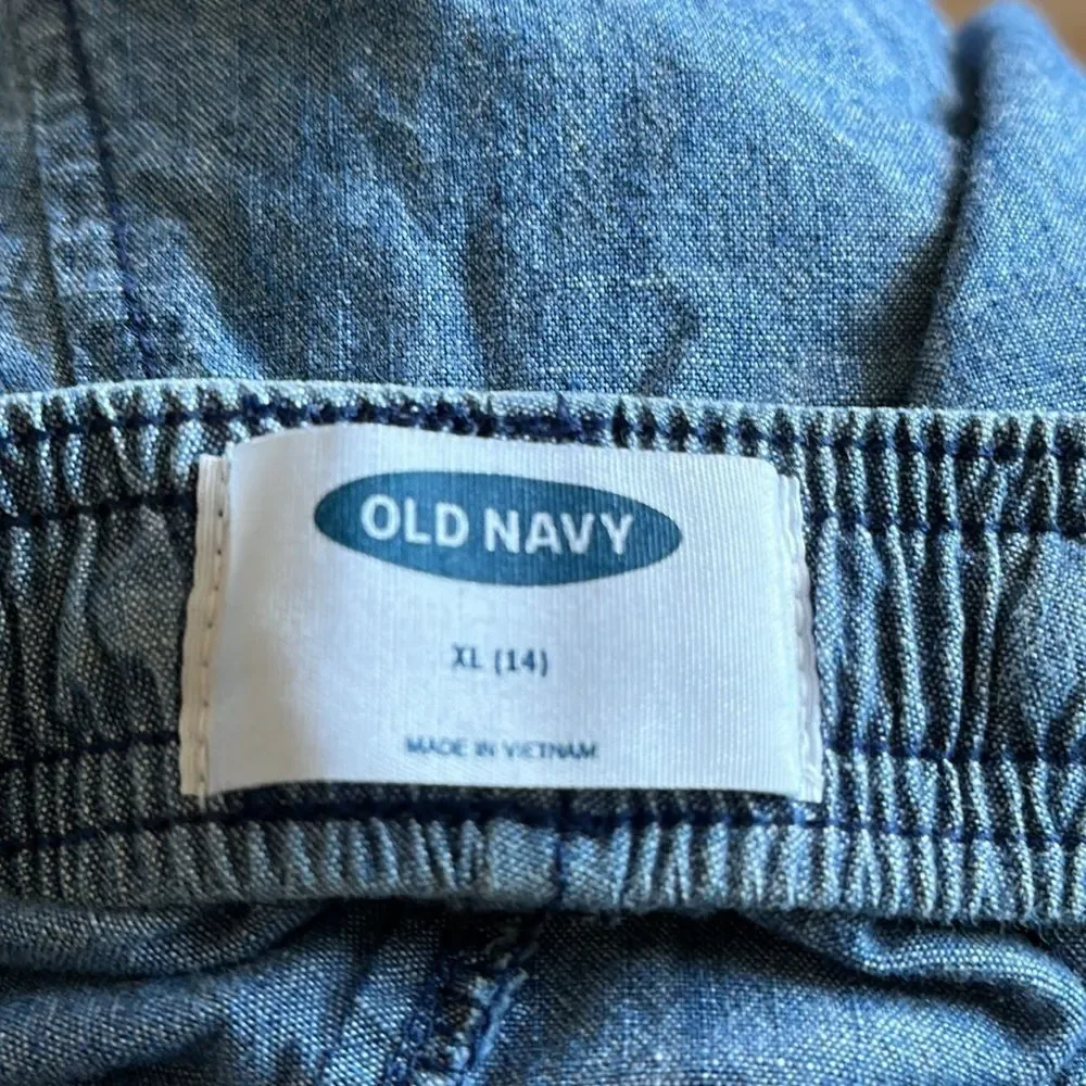 Old Navy Girls Blue Drawstring Shorts with Pockets Size XL Casual Summer